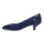 Left side view of Kishita NAVY SUEDE/PATENT