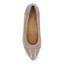 Top view of Kishita TAUPE SUEDE/PATENT
