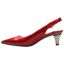 Left side view of Mayetta Red Pearlized Patent
