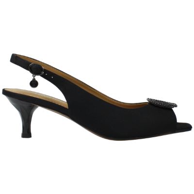 Right side view of Madeleina Black Satin
